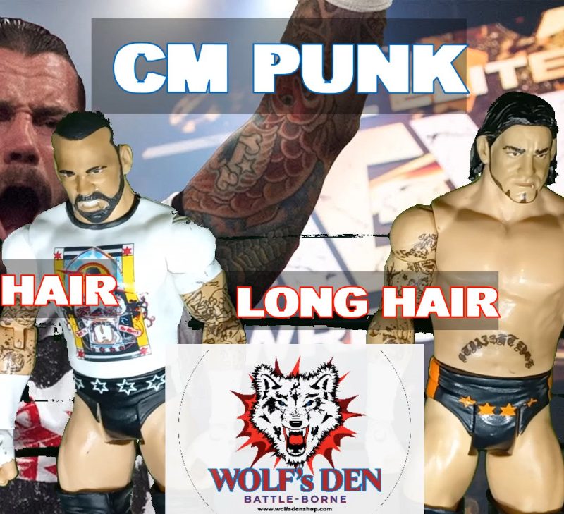 CM Punk Action Figures Short Hair and Long Haired Versions WWE and AEW