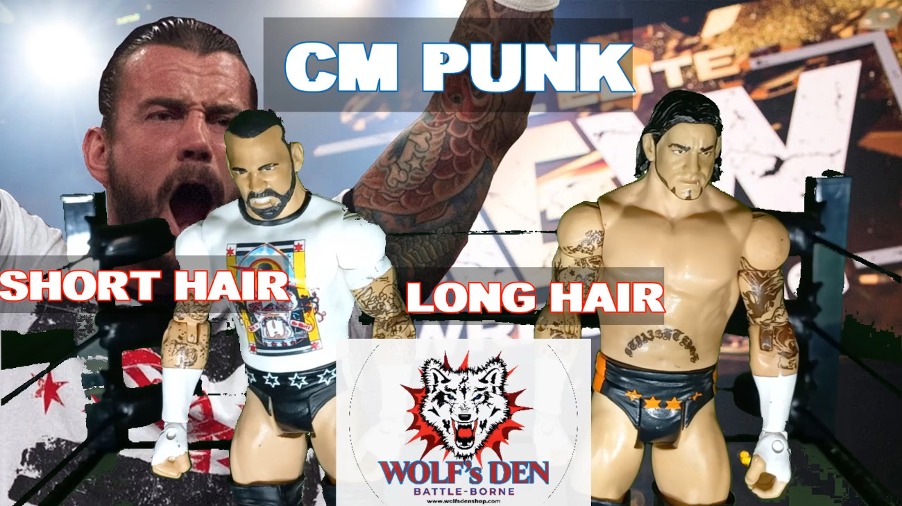 CM Punk Action Figures Short Hair and Long Haired Versions WWE and AEW